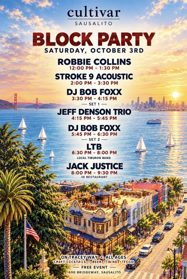 Cultivar Block Party poster — Saturday, October 3, 2026 at Cultivar Sausalito
